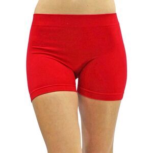 Red Stretchy 10" Seamless Yoga Shorts